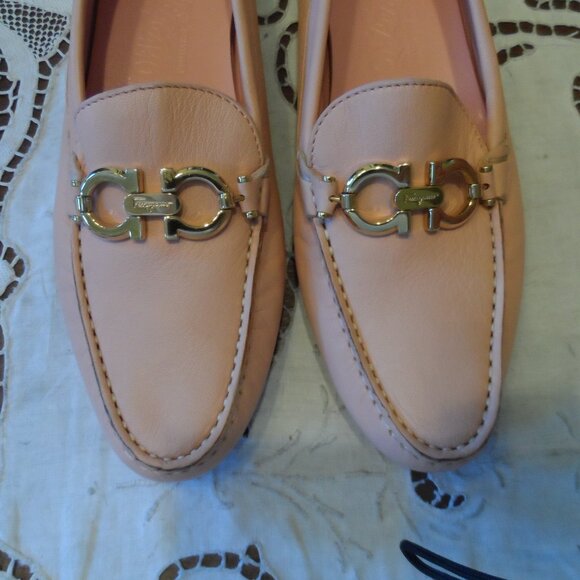 New Salvatore Ferrangamo Pink Calf Leather Gamcini Driver Loafer Size 9AA - Picture 3 of 16